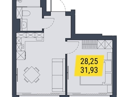 Продается 1-комнатная квартира АК Land Lord (Ленд Лорд), 31.43  м², 7857500 рублей