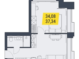 Продается 1-комнатная квартира АК Land Lord (Ленд Лорд), 37.34  м², 8774900 рублей