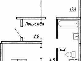 Продается 2-комнатная квартира ЖК Квартет, дом Дуэт, 68.7  м², 7560000 рублей