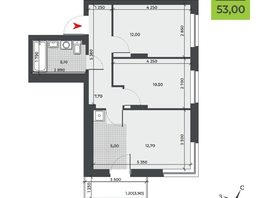 Продается 3-комнатная квартира ЖК ДНК, 53  м², 7010600 рублей