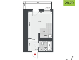 Продается Студия ЖК ДНК, 28.7  м&sup2;, 5043250 рублей