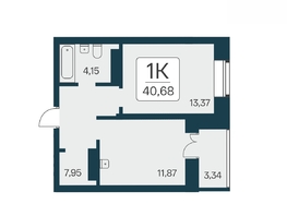 Продается 1-комнатная квартира ЖК Сакура парк, дом 2, 40.68  м², 8300000 рублей