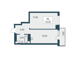 Продается 1-комнатная квартира ЖК Расцветай на Зорге, дом 1 , 45  м², 4800000 рублей