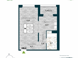 Продается 1-комнатная квартира ЖК Галактика, дом 5 Плутон, 40.7  м², 6300000 рублей