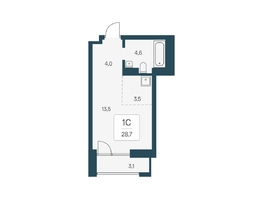 Продается Студия ЖК Расцветай на Кропоткина, дом 1, 28.7  м², 5950000 рублей