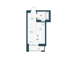 Продается Студия ЖК Расцветай на Кропоткина, дом 1, 28.7  м², 5700000 рублей