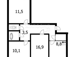 Продается 3-комнатная квартира Красных Зорь ул, 62.7  м², 5900000 рублей