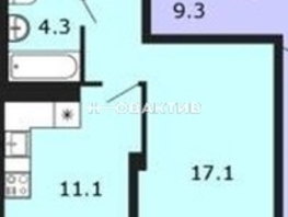 Продается 1-комнатная квартира ЖК Аквамарин, дом 3, 41.5  м², 4700000 рублей