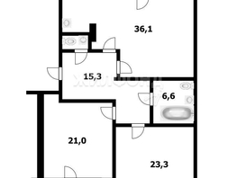 Продается 3-комнатная квартира 107.2  м², 14200000 рублей