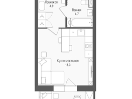 Продается Студия ЖК Тетрис, корпус 2, 29.5  м&sup2;, 5843550 рублей