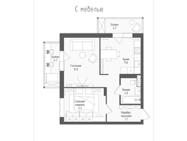 Продается 2-комнатная квартира ЖК Тетрис, корпус 2, 52.4 м², 9725450 рублей