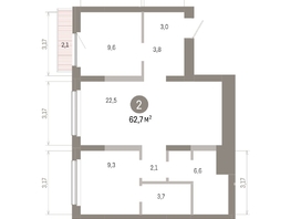 Продается 2-комнатная квартира ЖК Лебедевский квартал, дом 1, 62.7  м², 9800000 рублей