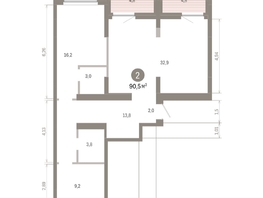Продается 2-комнатная квартира ЖК Лебедевский квартал, дом 1, 90.5  м², 13100000 рублей