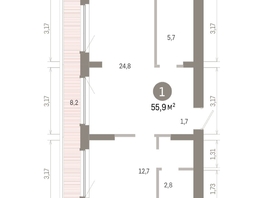 Продается 1-комнатная квартира ЖК Лебедевский квартал, д 1, 55.9  м&sup2;, 10550000 рублей