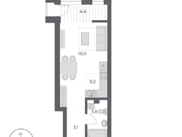 Продается Студия ЖК ОСКАР, дом 2, 32.3  м², 6850000 рублей