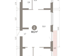 Продается 2-комнатная квартира ЖК Лебедевский квартал, дом 1, 68.2  м², 10970000 рублей