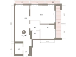 Продается 2-комнатная квартира ЖК Европейский берег, дом 45, 87.29  м&sup2;, 14200000 рублей