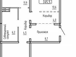 Продается 2-комнатная квартира ЖК Самоцветы, Бирюза дом 2, 65.5  м², 6450000 рублей