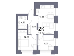 Продается 2-комнатная квартира ЖК Lemont (Лемонт), башня Marée, 48.8  м², 11400000 рублей