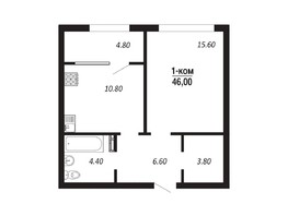 Продается 1-комнатная квартира ЖК Королёв, дом 2, 46  м², 7130000 рублей