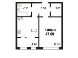 Продается 1-комнатная квартира ЖК ПАРК-квартал «Королёв», дом 4, 47.6  м², 6902000 рублей