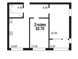 Продается 2-комнатная квартира ЖК ПАРК-квартал «Королёв», дом 4, 62.7  м², 9091500 рублей