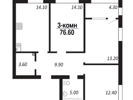 Продается 3-комнатная квартира ЖК ПАРК-квартал «Королёв», дом 4, 76.6  м², 9575000 рублей