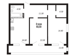 Продается 2-комнатная квартира ЖК ПАРК-квартал «Королёв», дом 2, 68.5  м², 8562500 рублей