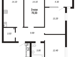 Продается 1-комнатная квартира ЖК ПАРК-квартал «Королёв», дом 3, 76.5  м², 9562500 рублей