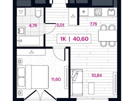 Продается 1-комнатная квартира ЖК Пушкина 77 (Pushkina 77), 40.6 м², 10350000 рублей