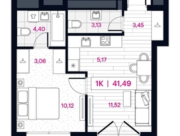 Продается 1-комнатная квартира ЖК Пушкина 77 (Pushkina 77), 41.49 м², 10350000 рублей