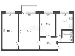 Продается 3-комнатная квартира 20-го партсъезда, 55 м², 4350000 рублей