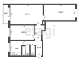 Продается 3-комнатная квартира Волгоградская ул, 58.8  м², 4400000 рублей