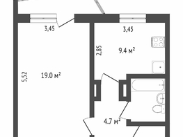 Продается 1-комнатная квартира Омская ул, 38.3 м², 4450000 рублей
