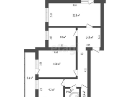 Продается 2-комнатная квартира Дианова ул, 52.5 м², 5400000 рублей