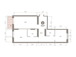 Продается 2-комнатная квартира ЖК Кварталы Драверта, дом 3, 71.04 м², 11830000 рублей