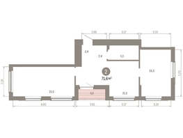 Продается 2-комнатная квартира ЖК Кварталы Драверта, дом 6, 71.58 м², 11270000 рублей