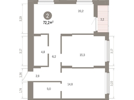 Продается 2-комнатная квартира ЖК Кварталы Драверта, дом 6, 72.18  м², 12130000 рублей