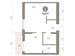 Продается 1-комнатная квартира ЖК Кварталы Драверта, дом 6, 44.75 м², 7800000 рублей