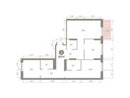 Продается 3-комнатная квартира ЖК Кварталы Драверта, дом 3, 86.93  м², 14450000 рублей