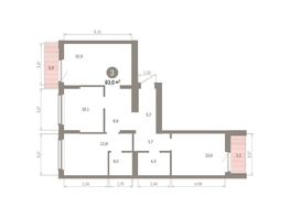 Продается 3-комнатная квартира ЖК Кварталы Драверта, дом 6, 83  м², 13110000 рублей