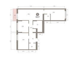 Продается 3-комнатная квартира ЖК Кварталы Драверта, дом 6, 92.03  м&sup2;, 14410000 рублей