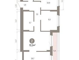 Продается 2-комнатная квартира ЖК Кварталы Драверта, дом 6, 72.28  м&sup2;, 12030000 рублей