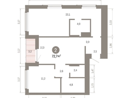 Продается 2-комнатная квартира ЖК Кварталы Драверта, дом 6, 72.67  м&sup2;, 12360000 рублей