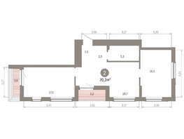 Продается 2-комнатная квартира ЖК Кварталы Драверта, дом 6, 70.28  м&sup2;, 12980000 рублей