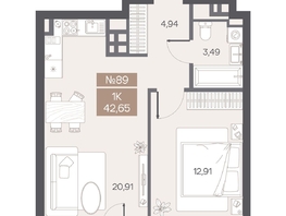 Продается 1-комнатная квартира ЖК ЦЕНТР-ПАРК на Волочаевской, 42.65  м&sup2;, 14070000 рублей
