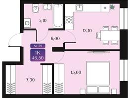Продается 1-комнатная квартира ЖК Северное Сияние Премиум, 46.5  м&sup2;, 8770000 рублей