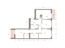 Продается 3-комнатная квартира ЖК Кварталы Драверта, дом 6, 83.24  м&sup2;, 13390000 рублей