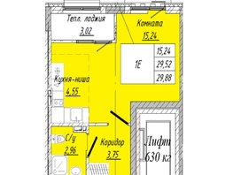 Продается 1-комнатная квартира  Дом на 2-й Дачной, 29.88  м&sup2;, 6745410 рублей