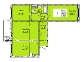 Продается 3-комнатная квартира  Дом на 3-й Любинской, 30/2, 71.62  м&sup2;, 7520100 рублей